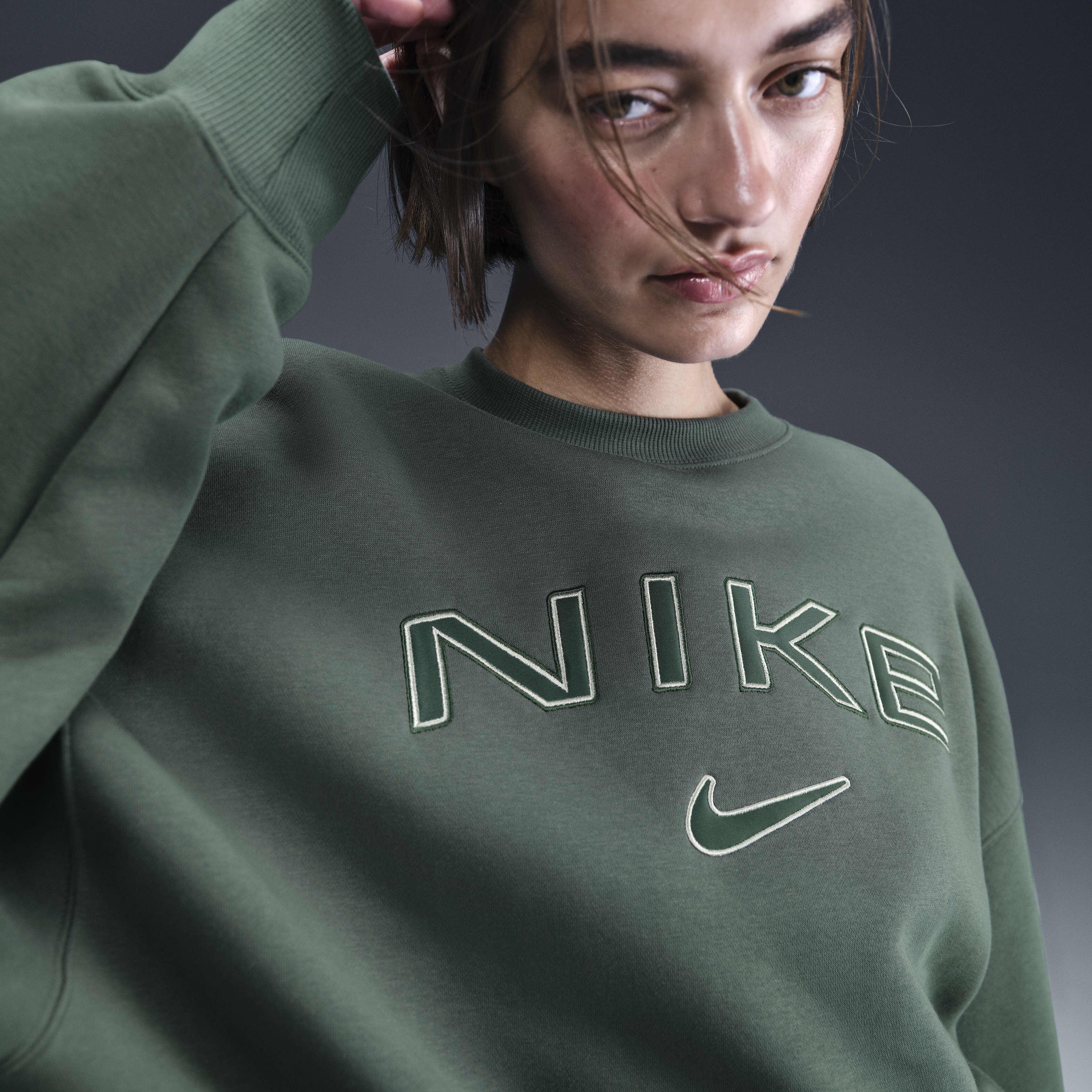 【NIKE】★UNISEX★OVERSIZE LOGO CREW★正規品★ Men's Nike As Nsw Trend Ft Crew Large Logo Alphabet Printing