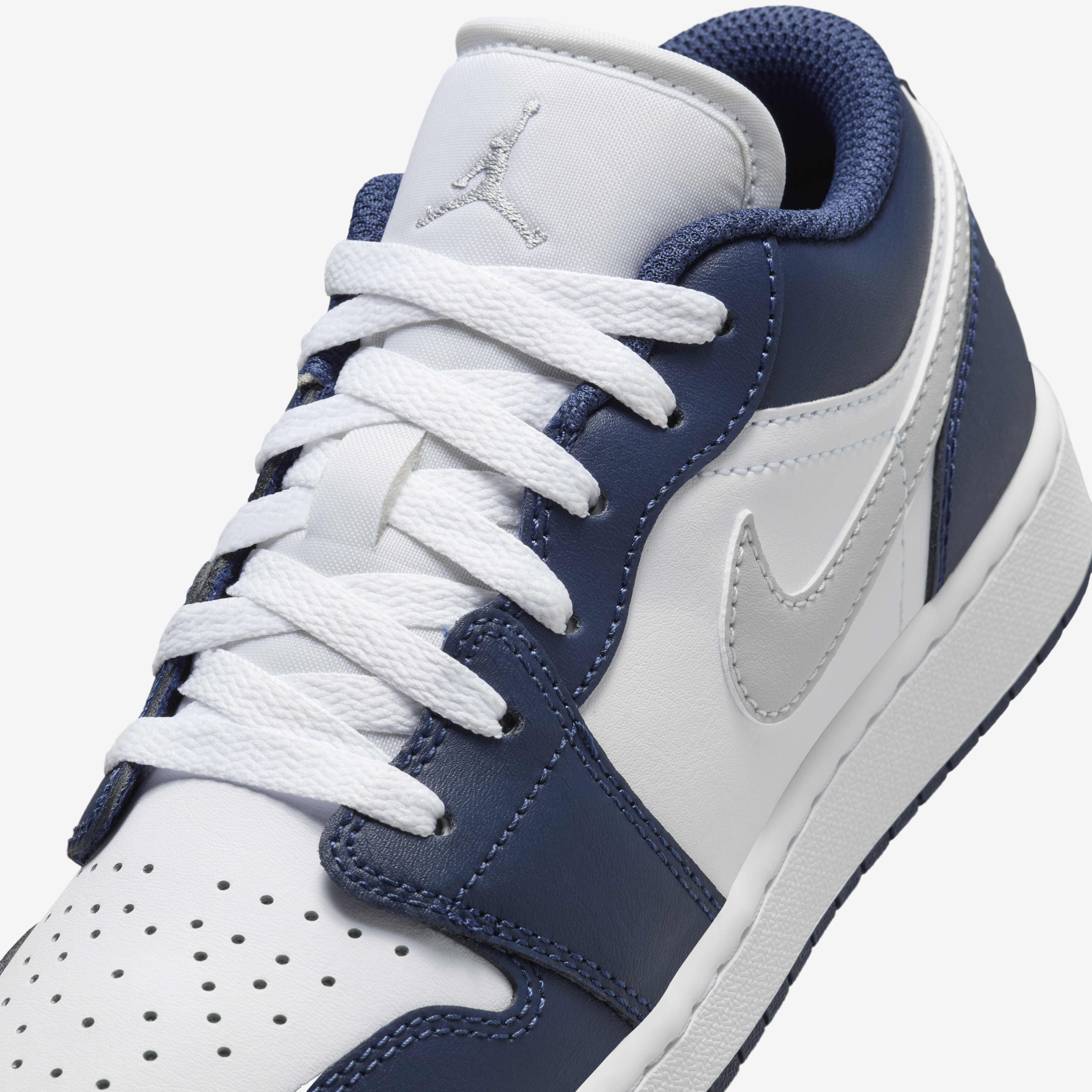 Buy Air Jordan 1 Low Older Kids Shoes White Midnight Navy Wolf Grey Nike UAE Official