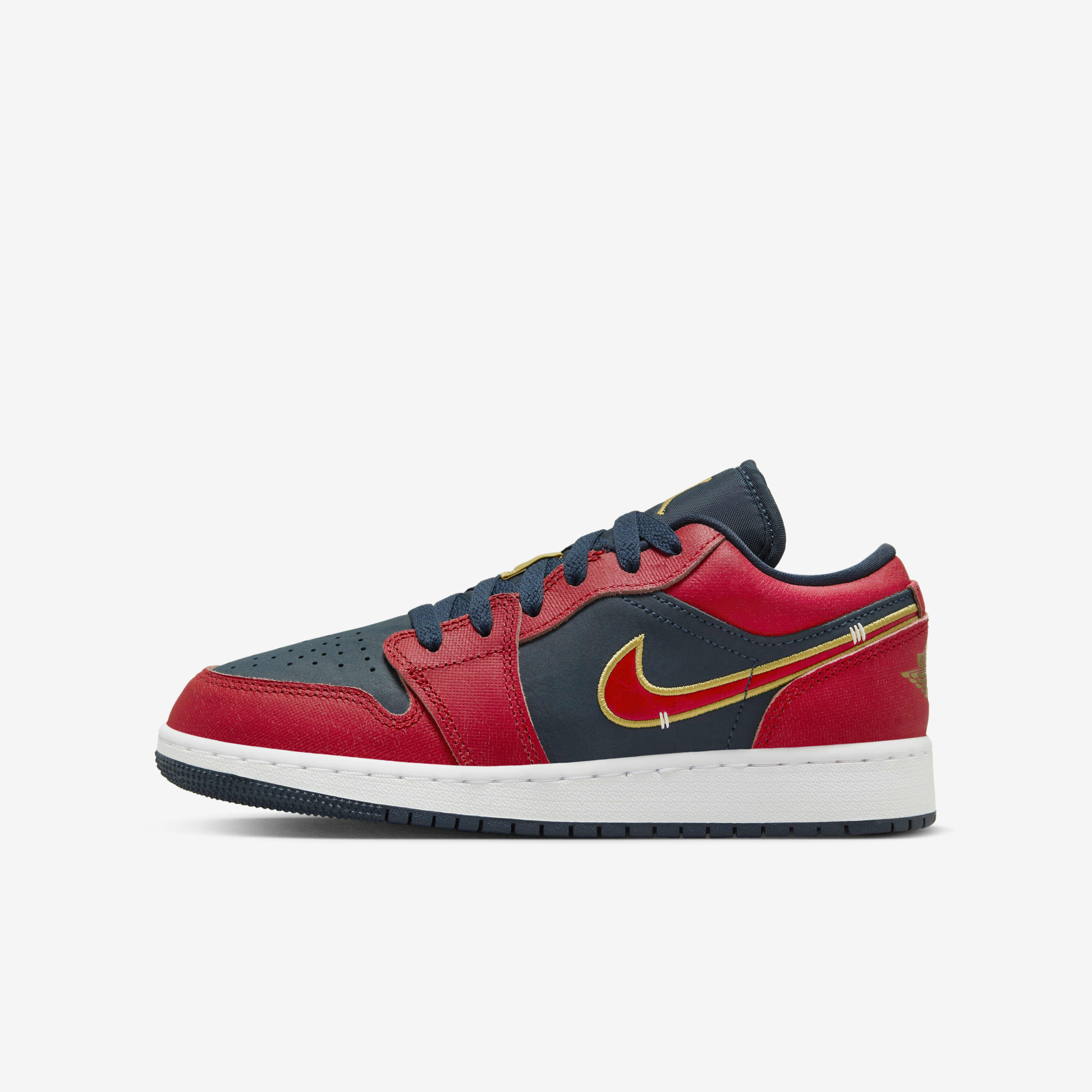 Navy blue and gold jordans discount
