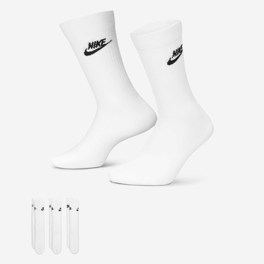 Accessories & Equipment-Nike, Nike Sportswear Everyday Essential, Crew Socks (3 Pairs)
