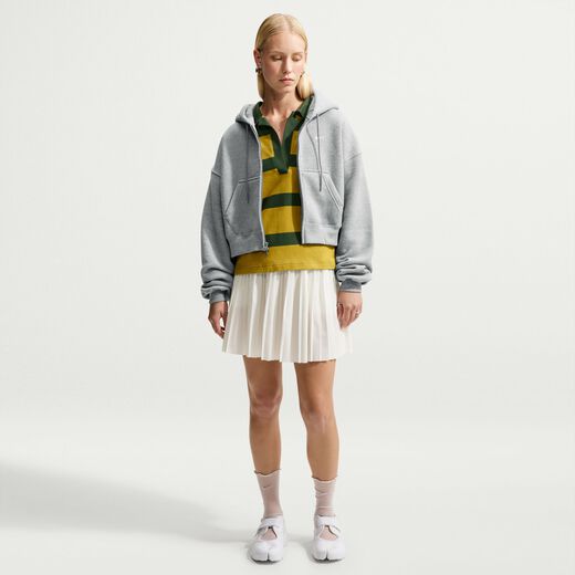 New In Women's Hoodies-Nike, Nike Studio Fleece Medium Weight, Women's Oversized Full-Zip Cropped Hoodie