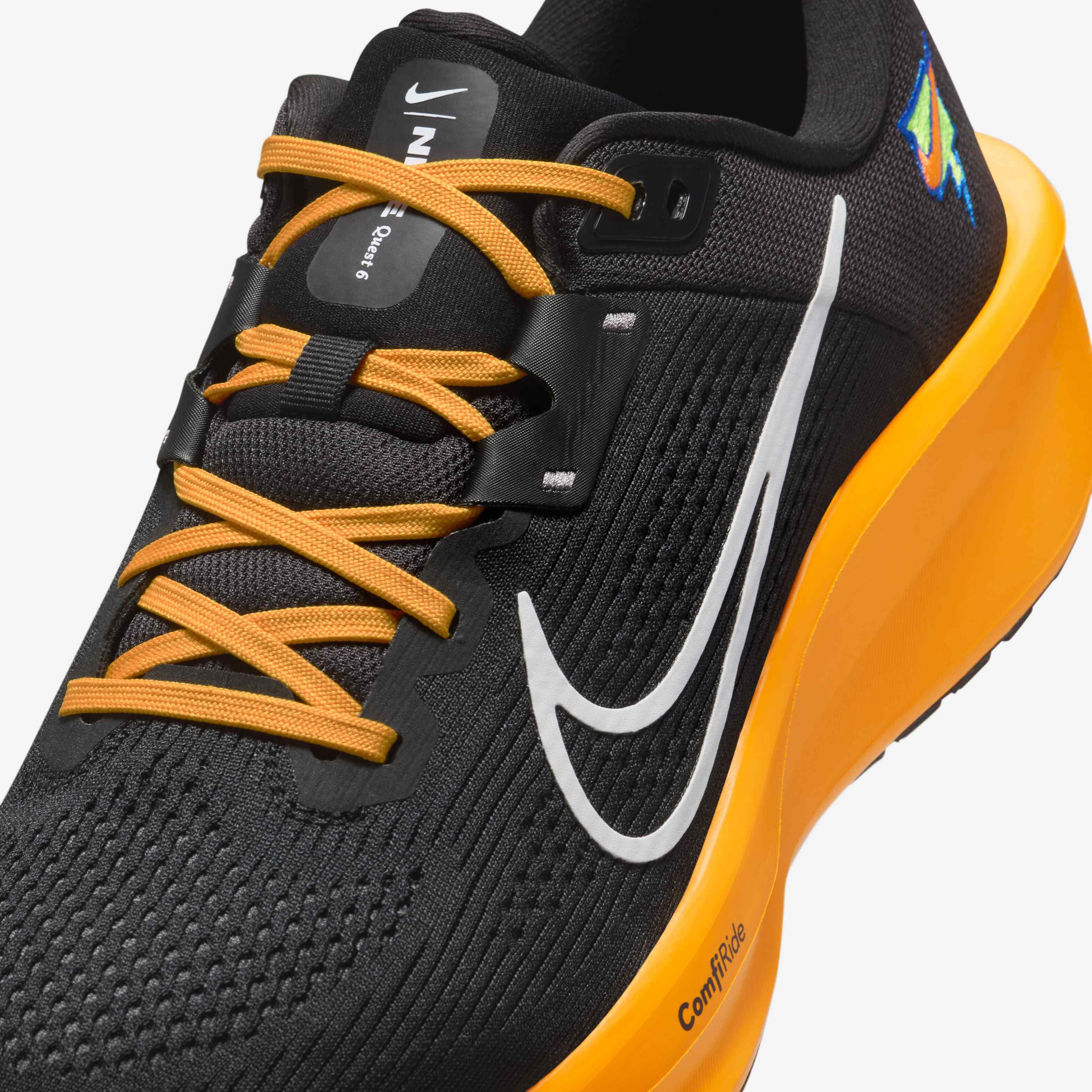 nike quest black orange