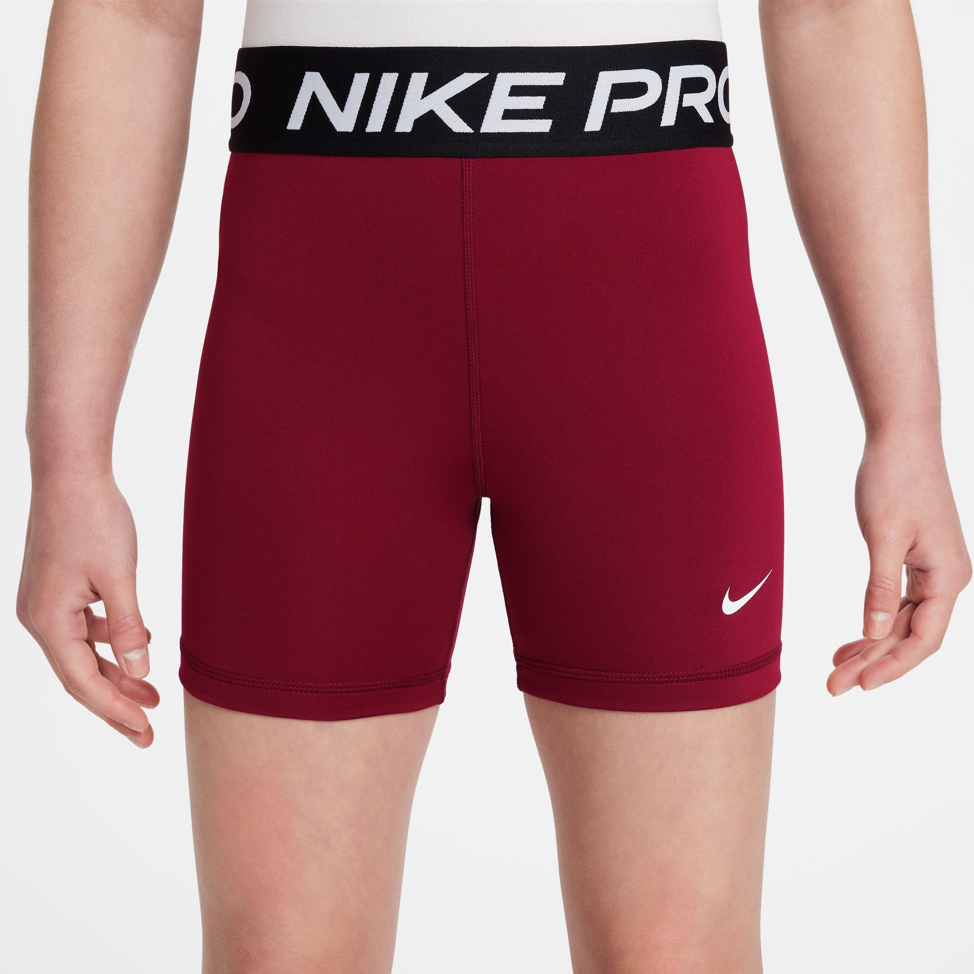 Buy Nike Pro Older Kids Girls Shorts Team Red Black White Nike UAE Official