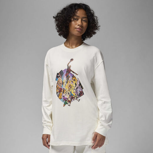 Jordan Long Sleeves Shirts-Jordan, Jordan, Women's Oversized Long-Sleeve T-Shirt