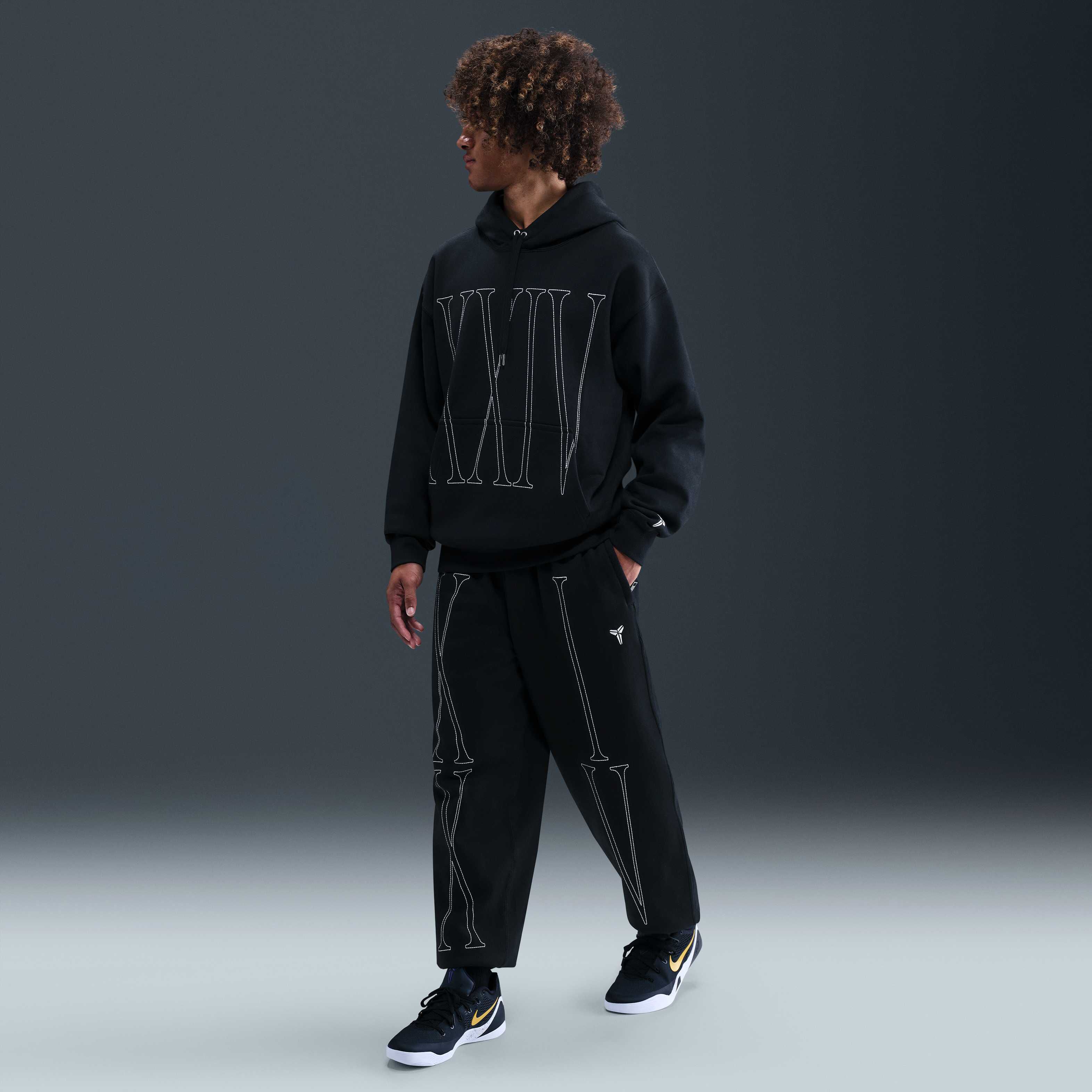 Buy Kobe Men's Fleece Basketball Trousers - Black/White @ Nike UAE