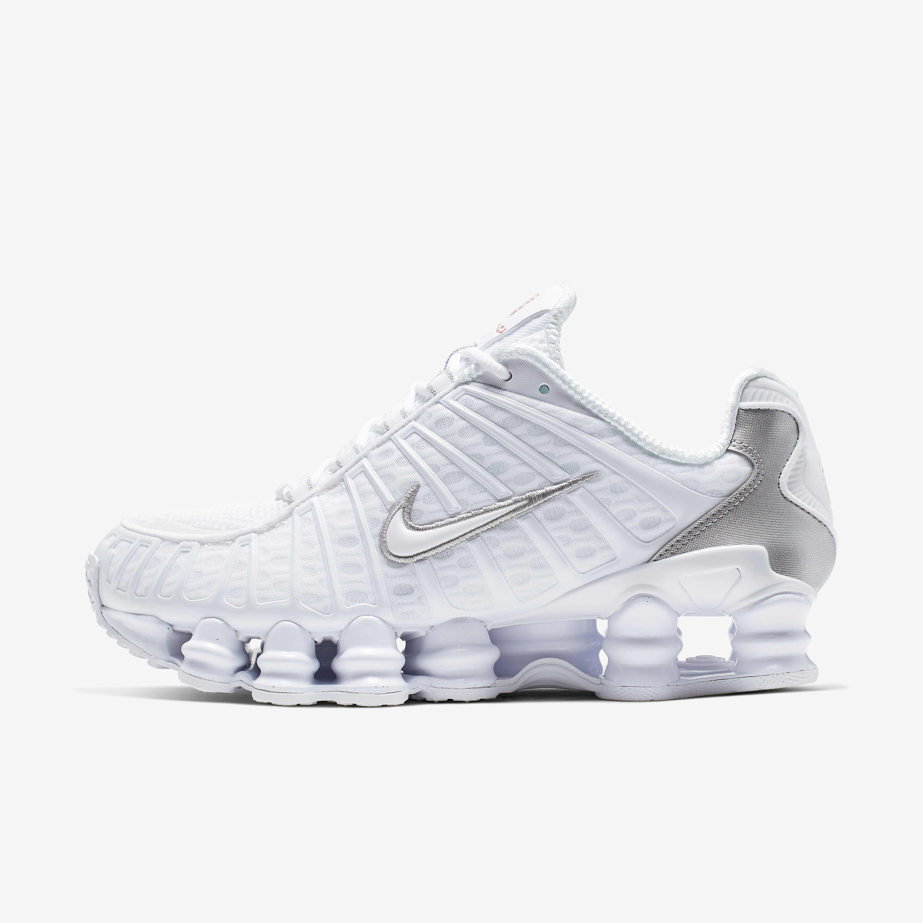 Buy Nike Shox TL Women s Shoes White Metallic Silver Max Orange White Nike UAE Official