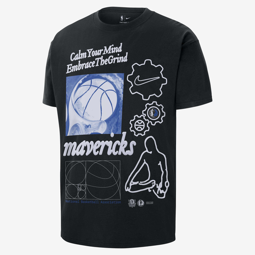 Black Collection-Nike, Dallas Mavericks Courtside, Men's Nike NBA Max90 T-Shirt
