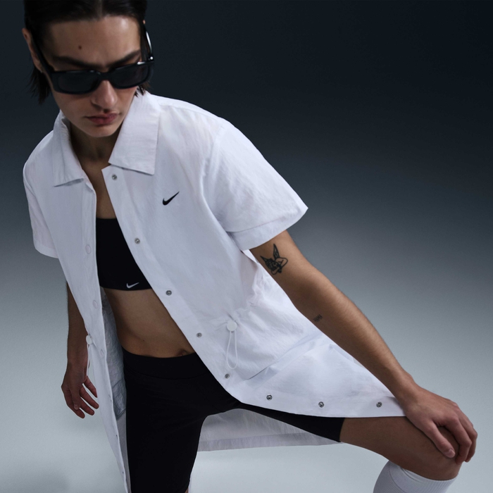 nike sportswear everything wovens women's short-sleeve mini dress Nike Women's Sportswear Everything Woven Short-Sleeve Mini Dress