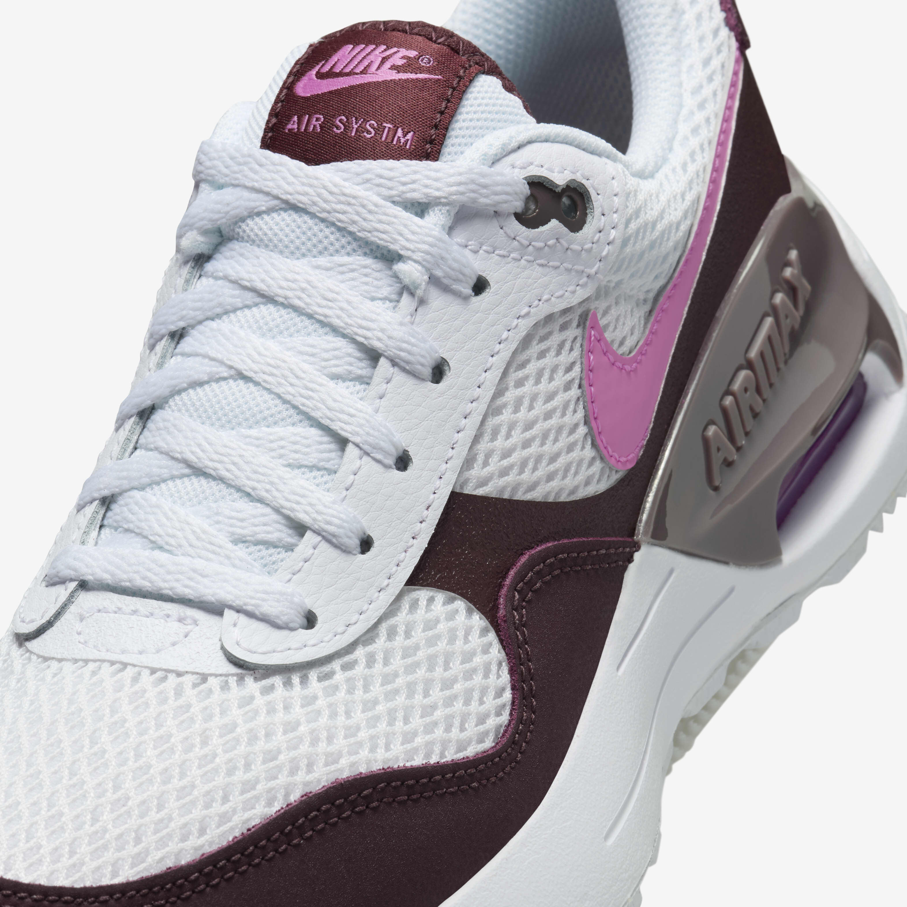 Nike air max 90 leather black/white/violet grade school kids' shoe top