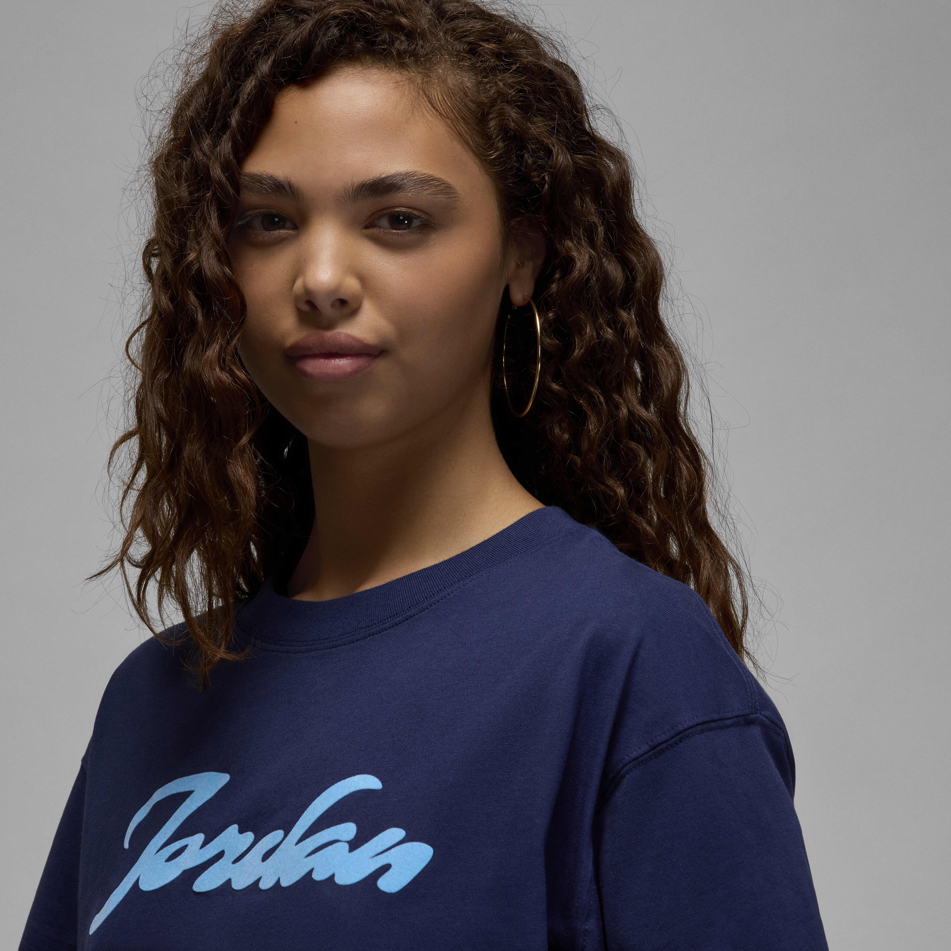Buy Jordan Women s Graphic T Shirt Midnight Navy Blue Chill Nike UAE Official