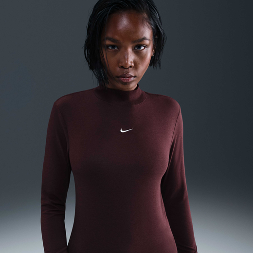 Women's T Shirts-Nike, Nike Sportswear Chill Knit, Women's Slim Long-Sleeve Mock-Neck T-Shirt Women's T Shirts-Nike, Nike Sportswear Chill Knit, Women's Slim Long-Sleeve Mock-Neck T-Shirt