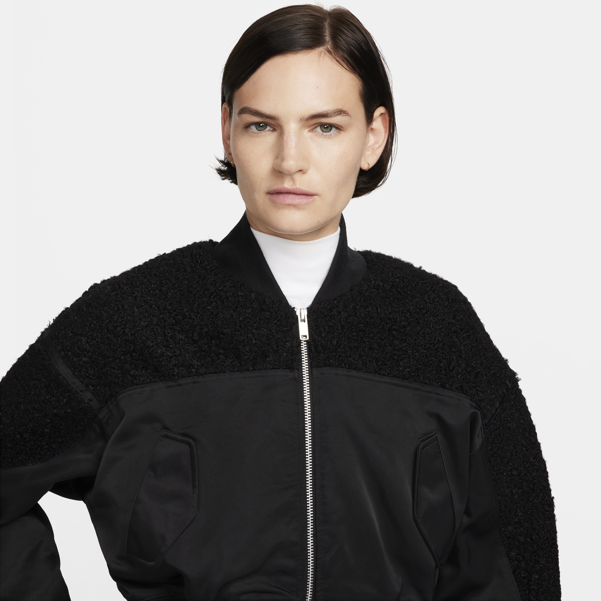 Ae faux sherpa bomber on sale jacket