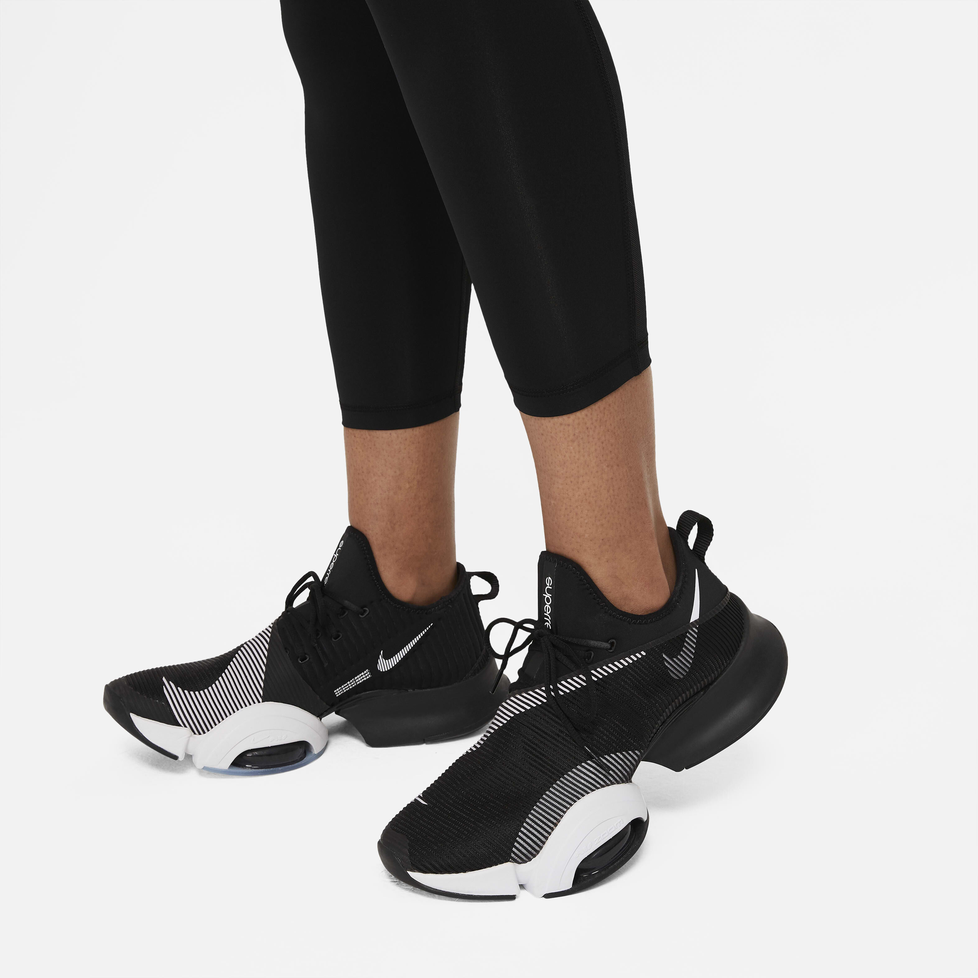 Buy Nike Pro 365 Women s High Waisted 7 8 Mesh Panel Leggings Black White Nike UAE Official