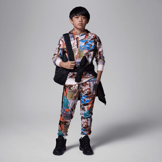 Trousers & Tights-JRDN, Jordan MJ Brooklyn, Big Kids' French Terry Printed Pants