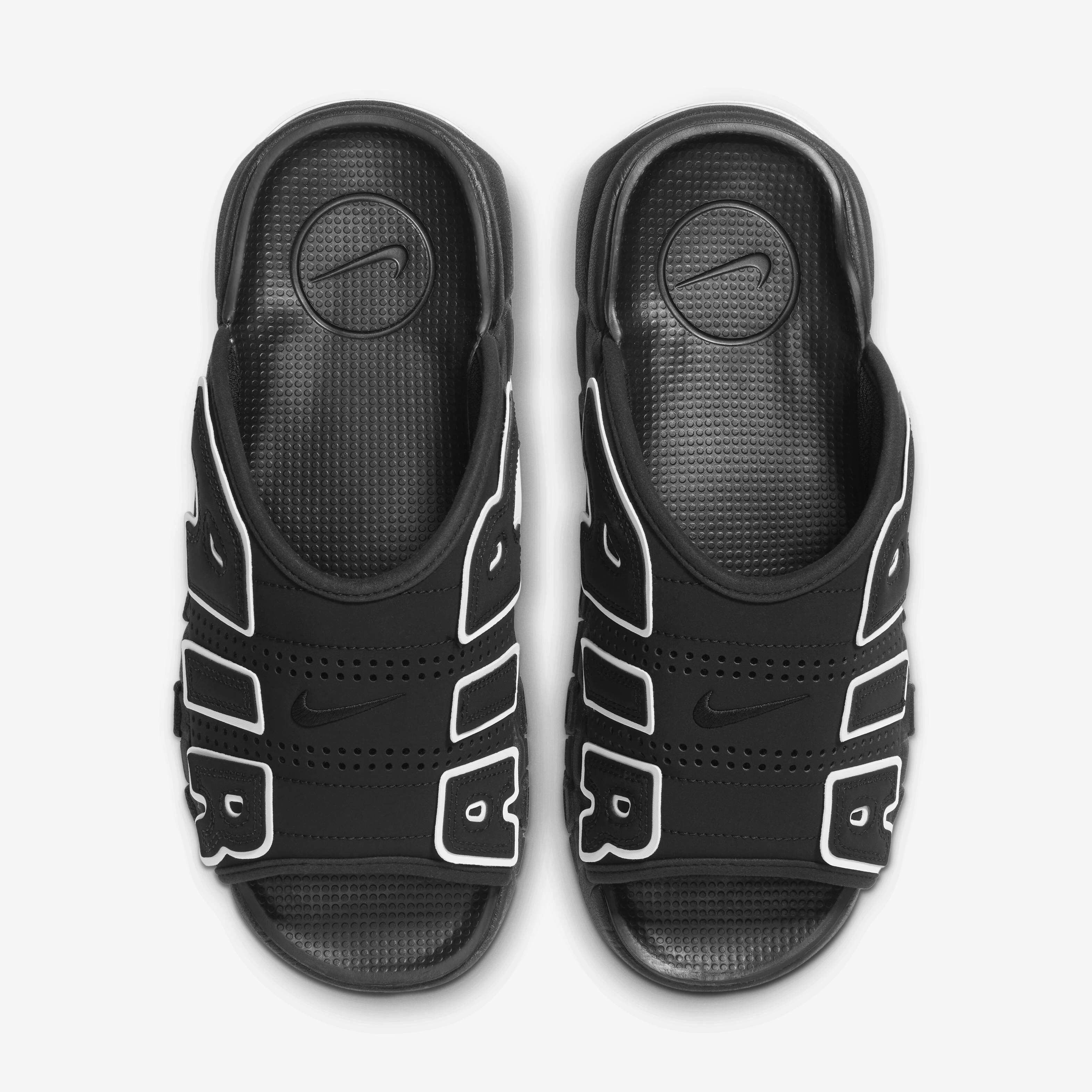 ★Nike★ Air More Uptempo Men's Slides DV2132-001 Nike Air More Uptempo Slide 'Black - Grey Sole' DV2132-001