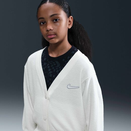 Clothing-Nike, Nike Sportswear, Older Kids' (Girls') Long-Sleeve Fleece Top
