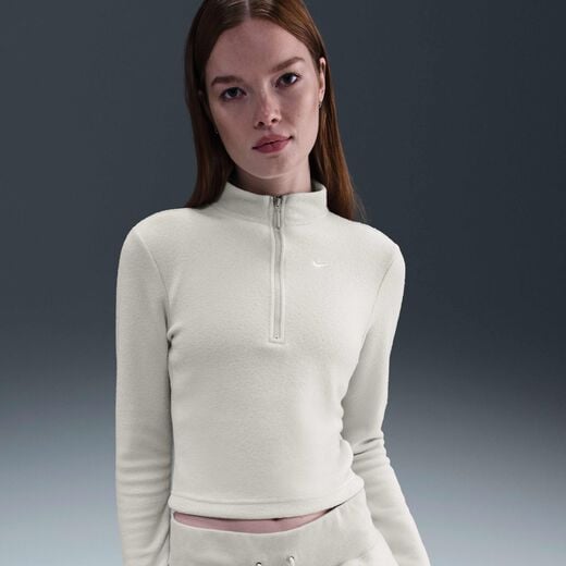 Women's T Shirts-Nike, Nike Sportswear Phoenix Plush, Women's Slim Long-Sleeve Cosy Fleece 1/2-Zip Top Women's T Shirts-Nike, Nike Sportswear Phoenix Plush, Women's Slim Long-Sleeve Cosy Fleece 1/2-Zip Top