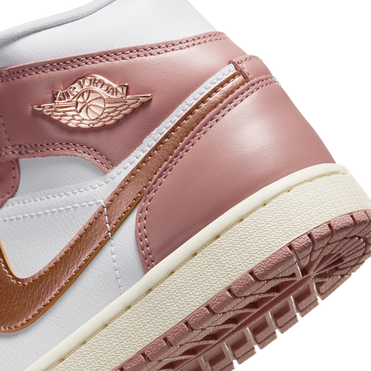 Jordan 1 mid hotsell white rose gold