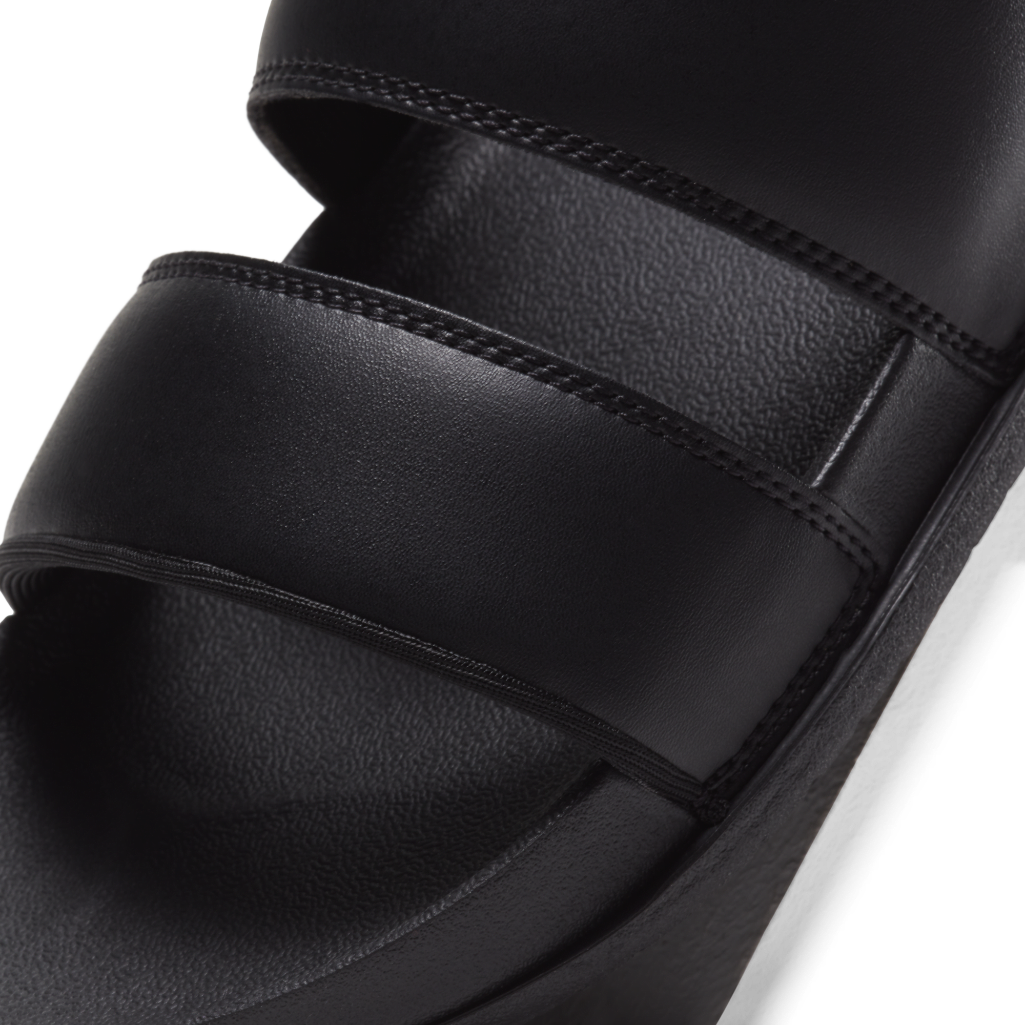Black double top strap nike slides