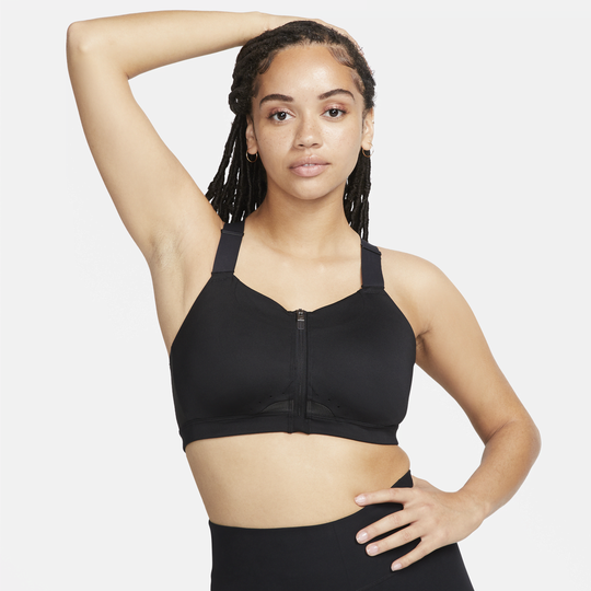 Shop Alpha Women s High Support Padded Zip Front Sports Bra Nike UAE