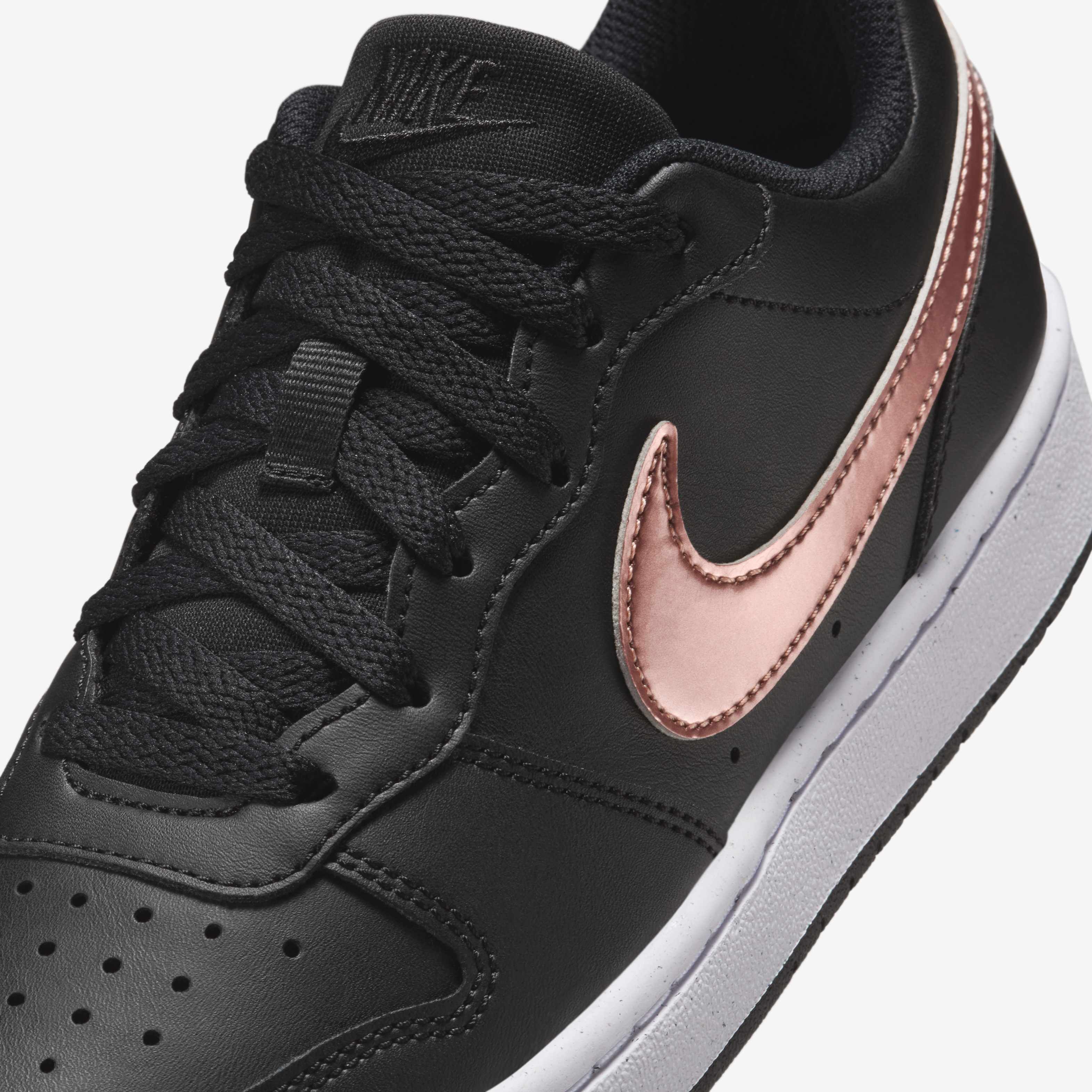 black nikes rose gold swoosh