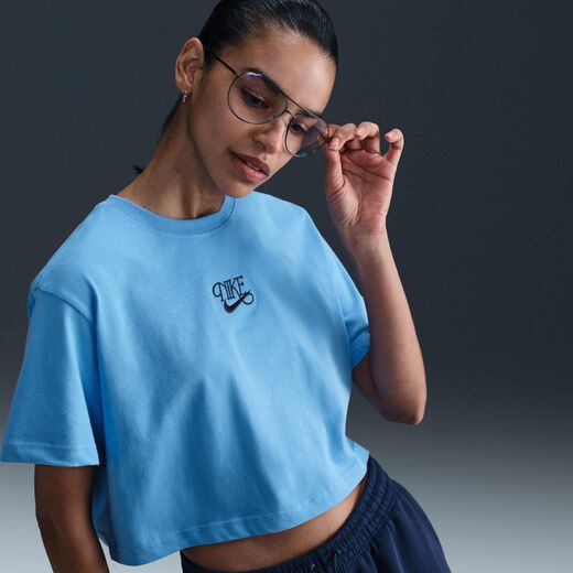 Women's Short Sleeves Shirts Sale-Nike, Nike Sportswear, Women's Short-Sleeve Cropped T-Shirt