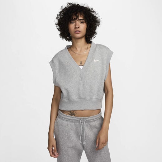 Skirts & Dresses-Nike, Nike Sportswear Phoenix Fleece, Women's Loose V-Neck Sleeveless Cropped Top Skirts & Dresses-Nike, Nike Sportswear Phoenix Fleece, Women's Loose V-Neck Sleeveless Cropped Top