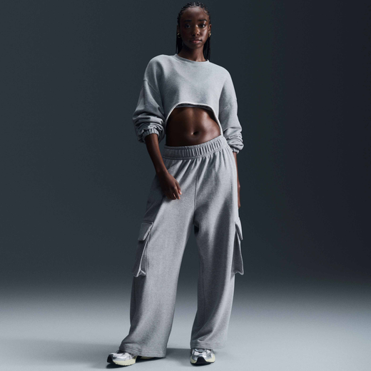 Women Matching Sets-نايكي, نايكي سبورتسوير, بنطال واسع فرنش تيري بخصر منخفض مع حاشية مفتوحة للنساء