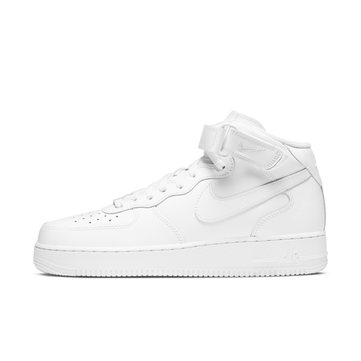 All white mid top air force ones sales