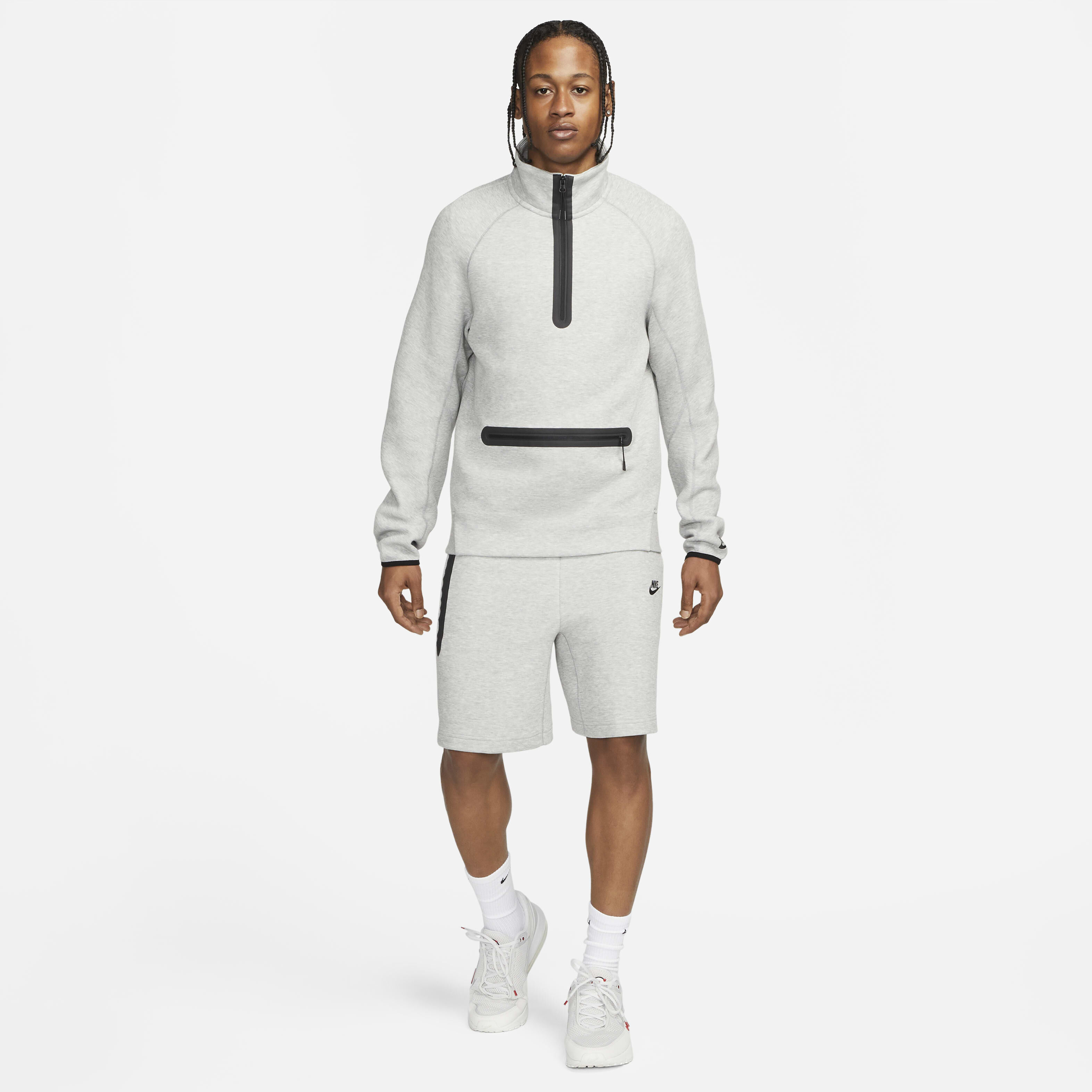 Buy Nike Sportswear Tech Fleece Men s Shorts Dark Grey Heather Black Nike UAE Official