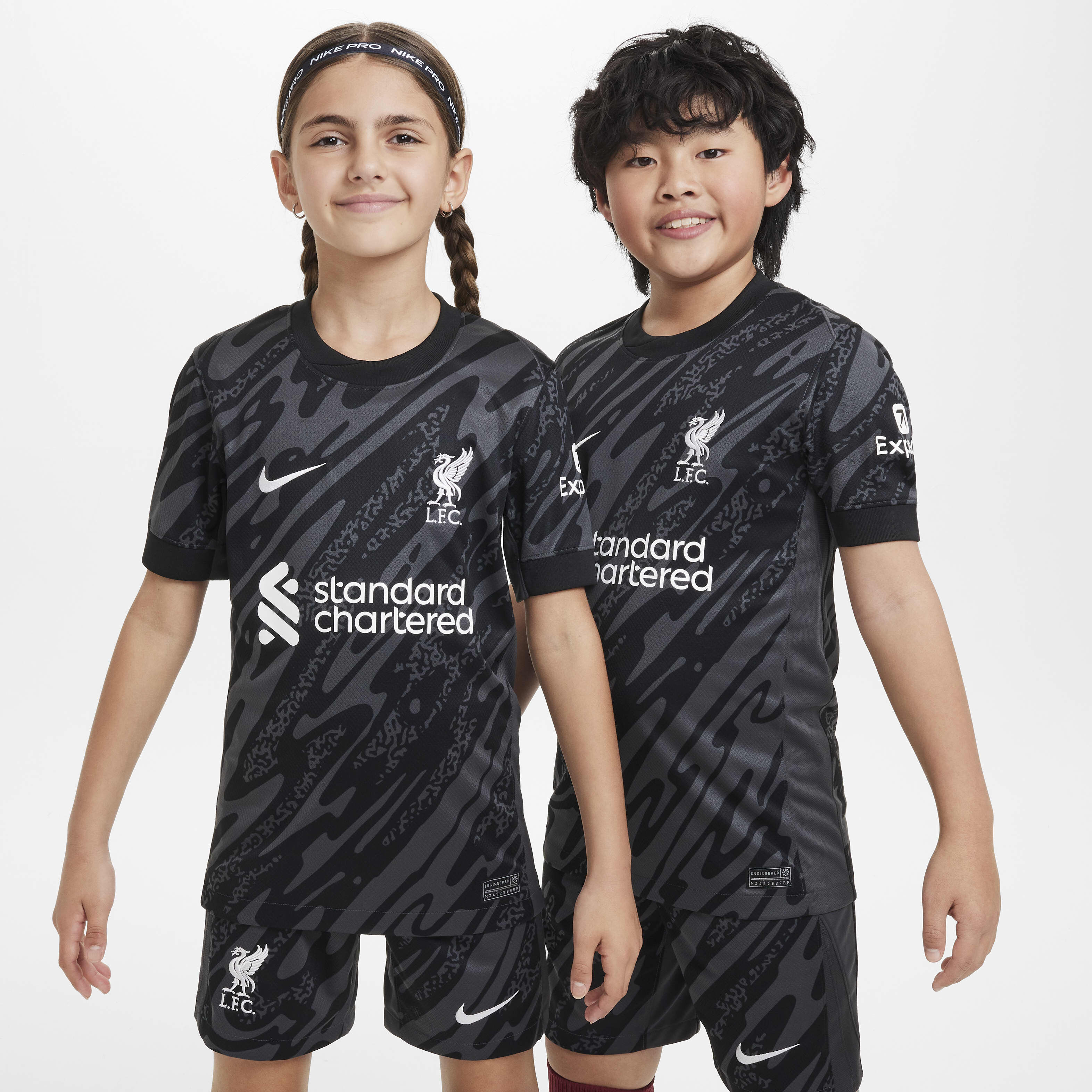 Buy Liverpool F.C. Stadium Goalkeeper Older Kids Nike Dri FIT Football Replica Short Sleeve Shirt Anthracite Black White Nike UAE Official