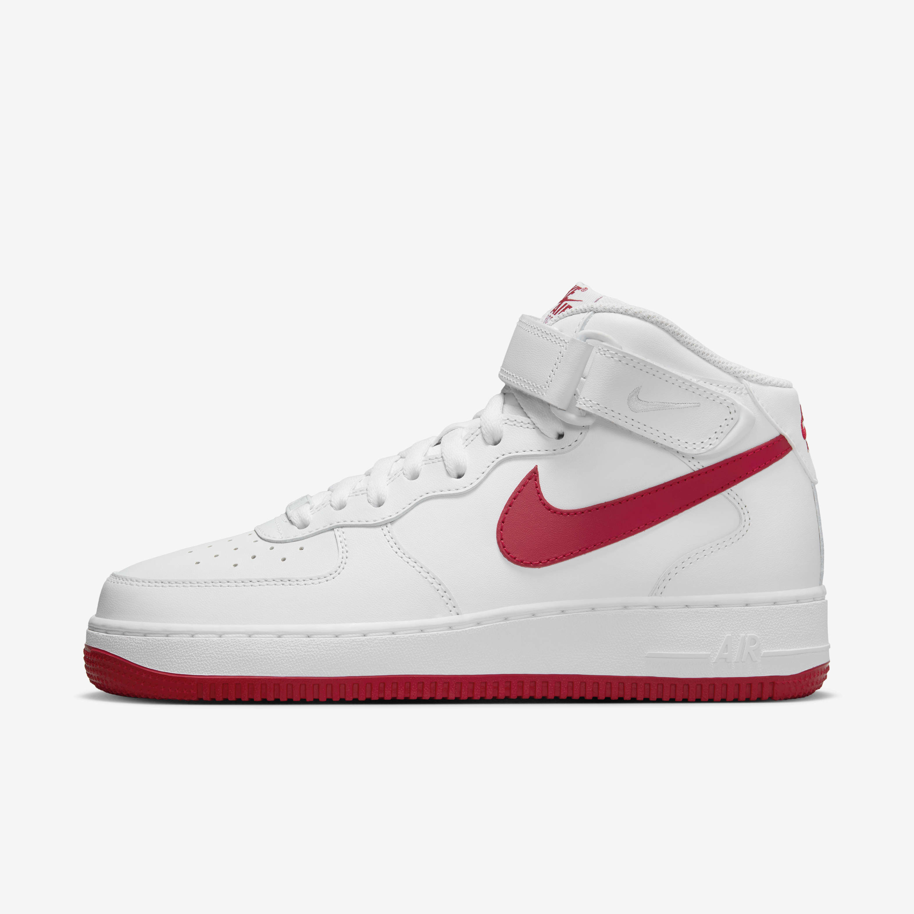 Buy Nike Air Force 1 07 Mid Women s Shoe White White Gym Red Nike UAE Official