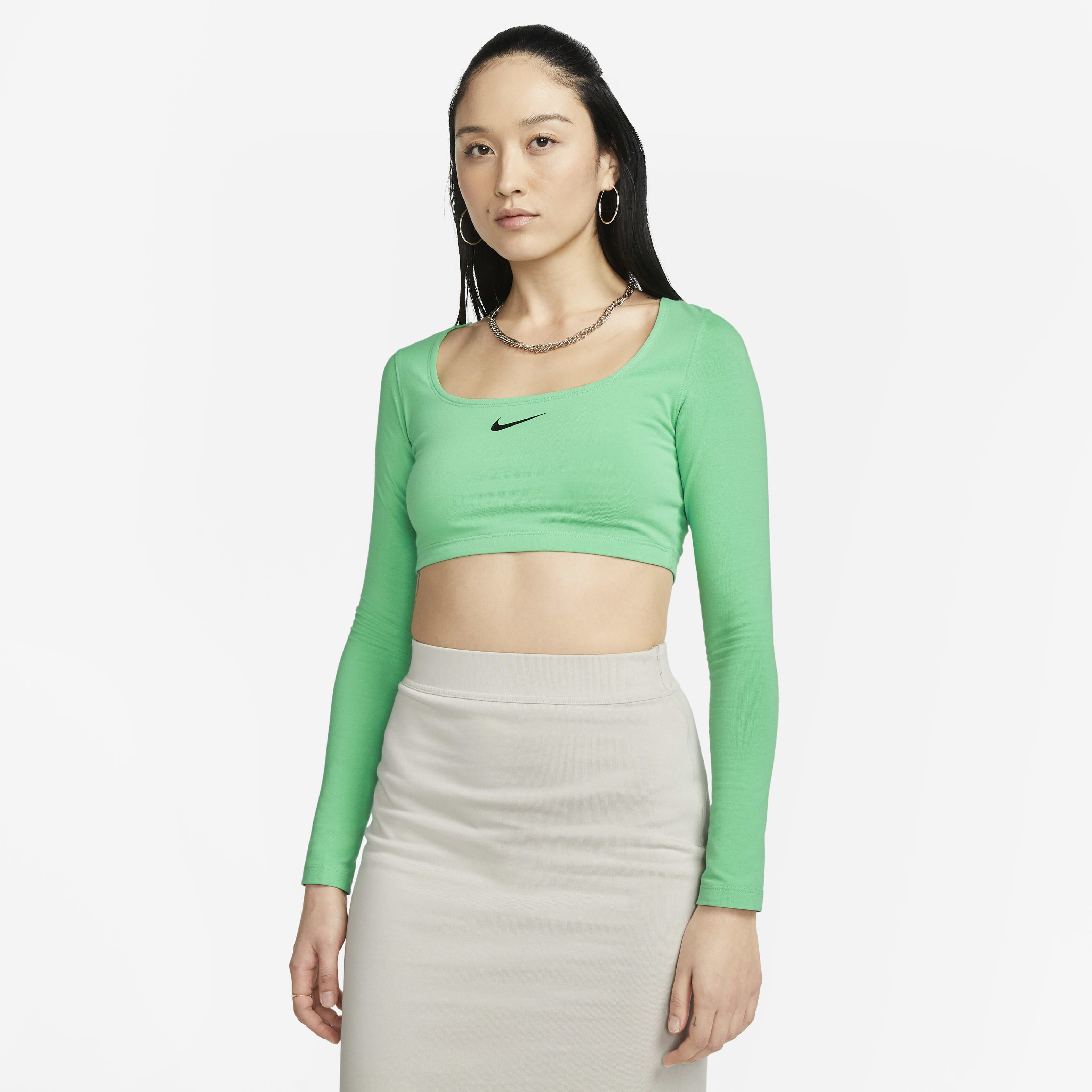 Nike green crop top best sale