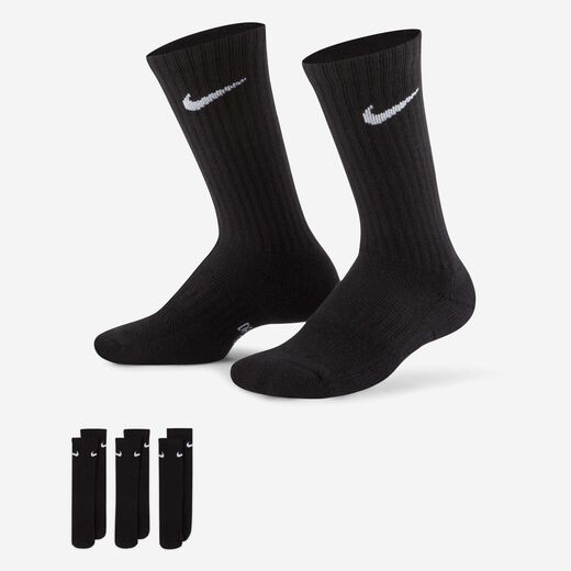 Socks-Nike, Nike Everyday, Kids' Cushioned Crew Socks (3 Pairs)