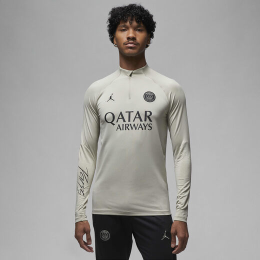 Jordan Long Sleeves Shirts-Jordan, Paris Saint-Germain Strike, Men's Jordan Dri-FIT Knit Football Drill Top