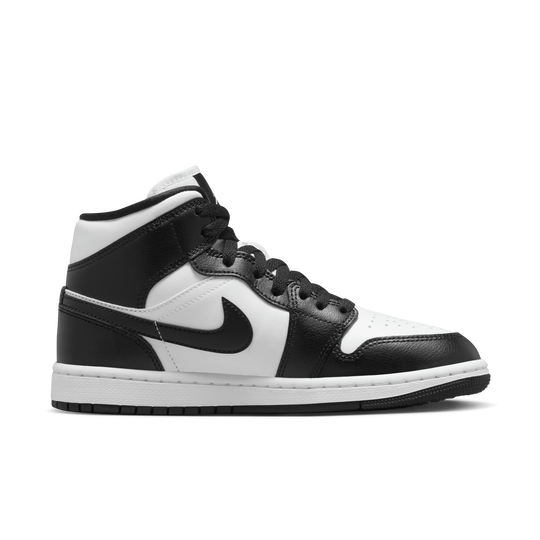 Air jordan 1 mid top black and white womens