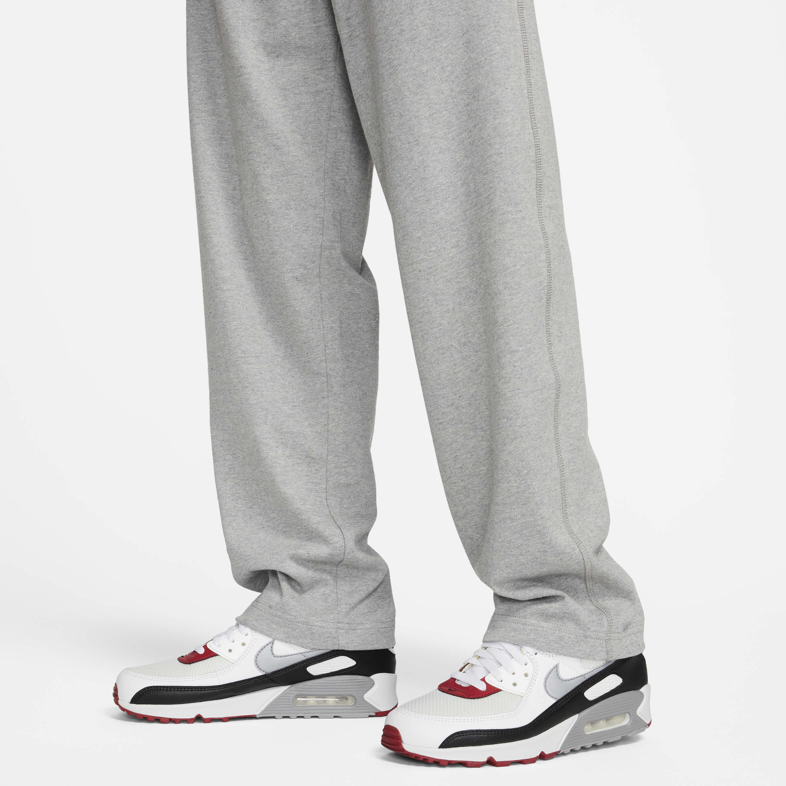 Grey nike sweatpants open bottom online