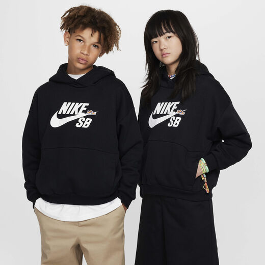 Skateboarding Hoodies & Sweatshirts-Nike, Nike SB Icon Fleece EasyOn, Older Kids' Oversized Pullover Hoodie