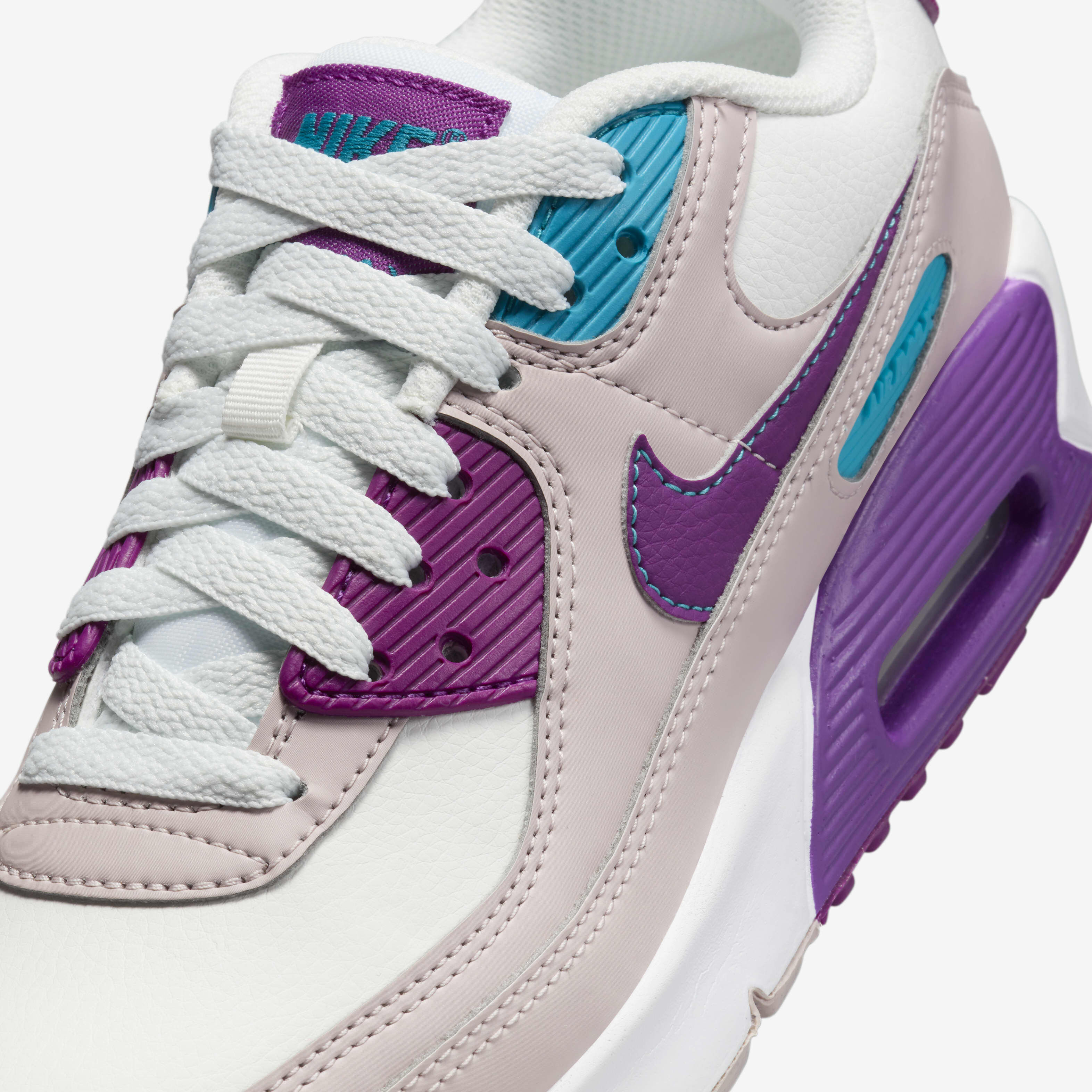 Buy Nike Air Max 90 LTR Older Kids Shoes Summit White Platinum Violet Aquamarine Viotech Nike UAE Official