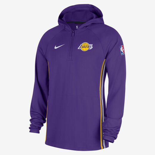 Hoodies & Sweatshirts-Nike, Los Angeles Lakers Zoned, Men's Nike Dri-FIT NBA 1/4-Zip Hoodie