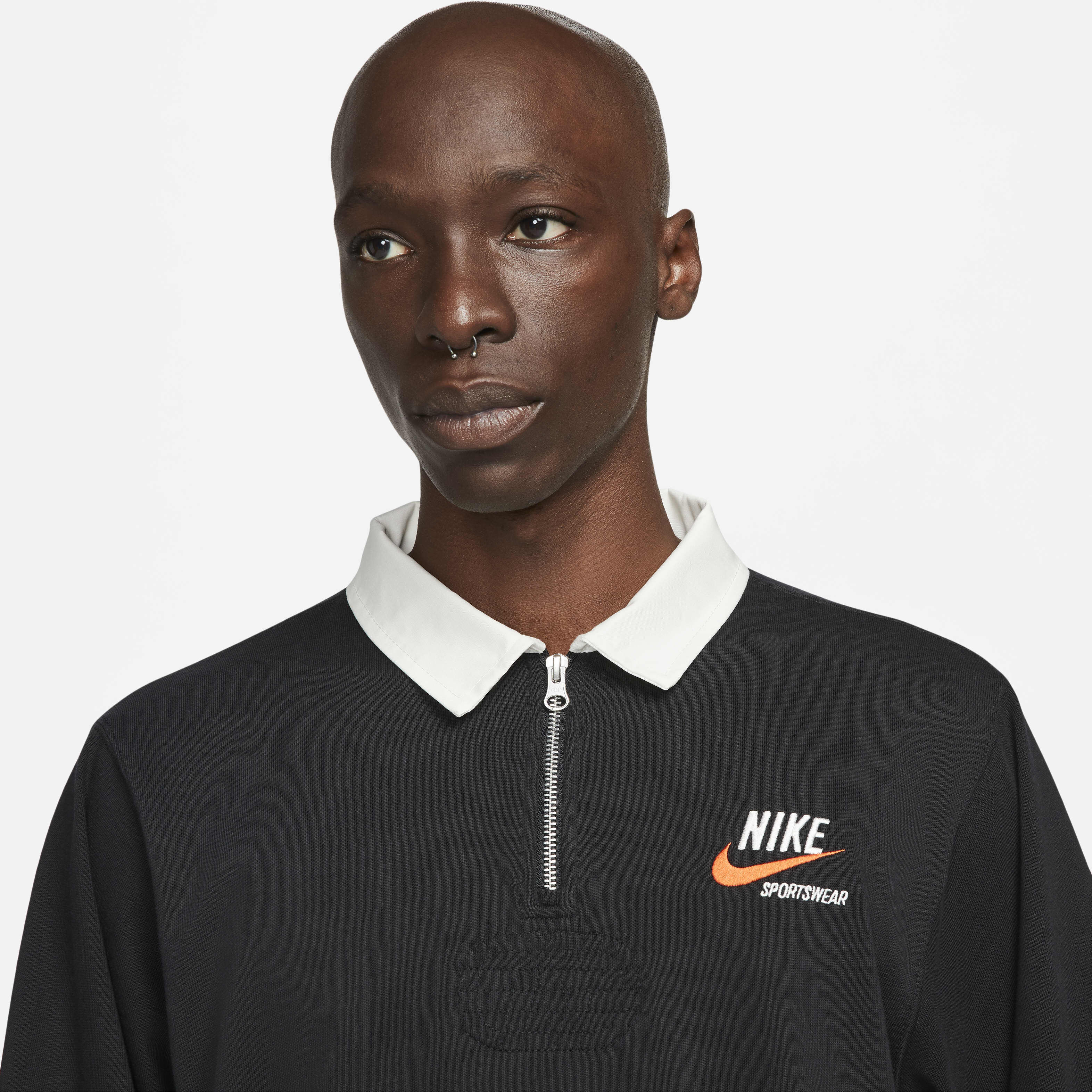 Buy Nike Sportswear Men's Rugby Top - Black/Sail | Nike UAE