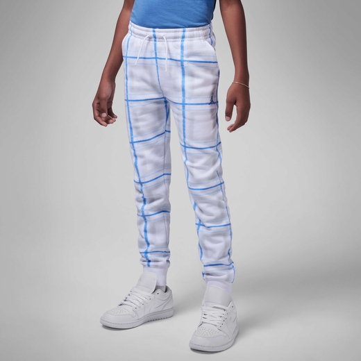 Jordan Cream & Blue-JRDN, Jordan Brooklyn Essentials, Older Kids' Festive Fleece Trousers