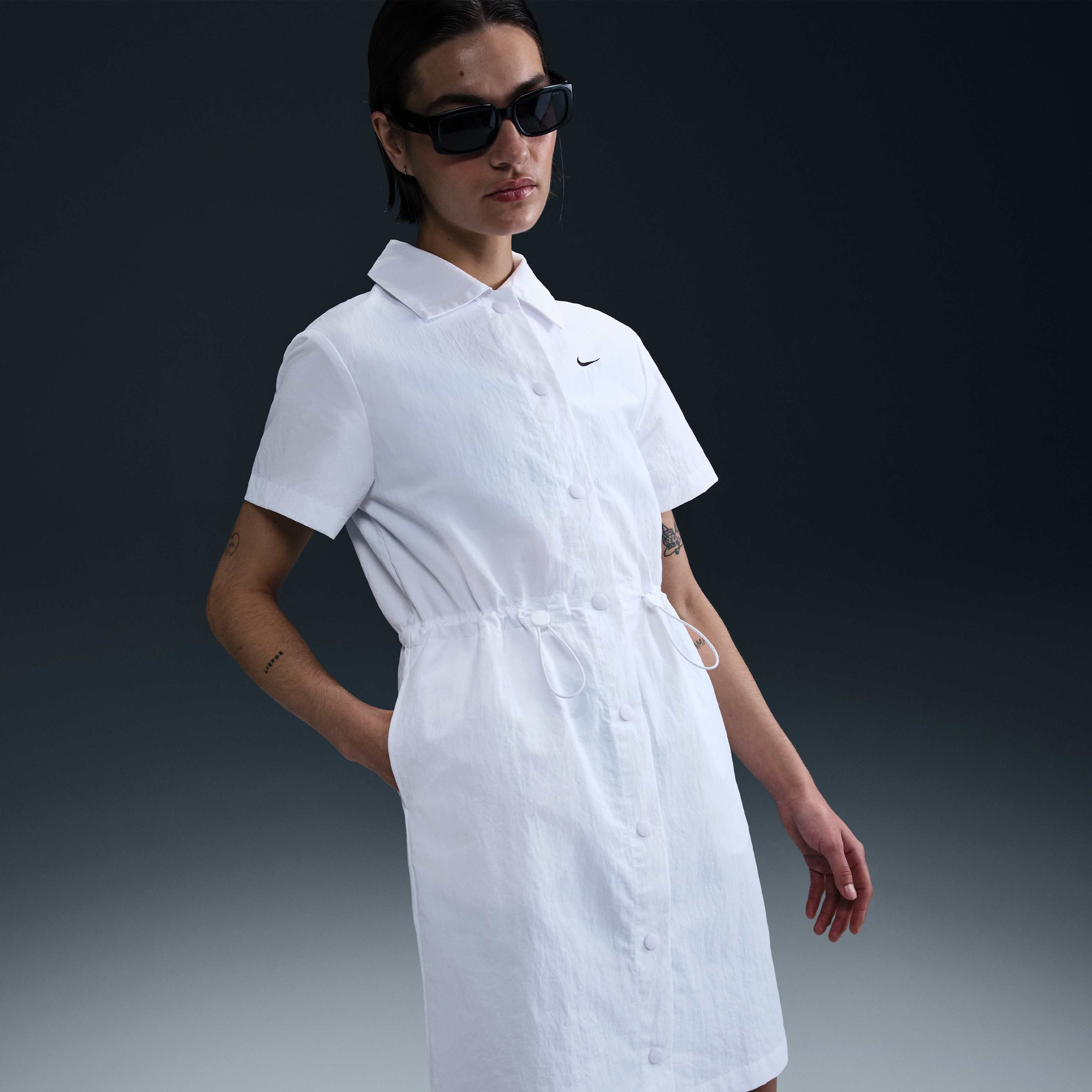★ Nike★ Sportswear Everything Woven Short Sleeve Mini Dre Nike Sportswear Everything Wovens Short-Sleeve Mini Dress in