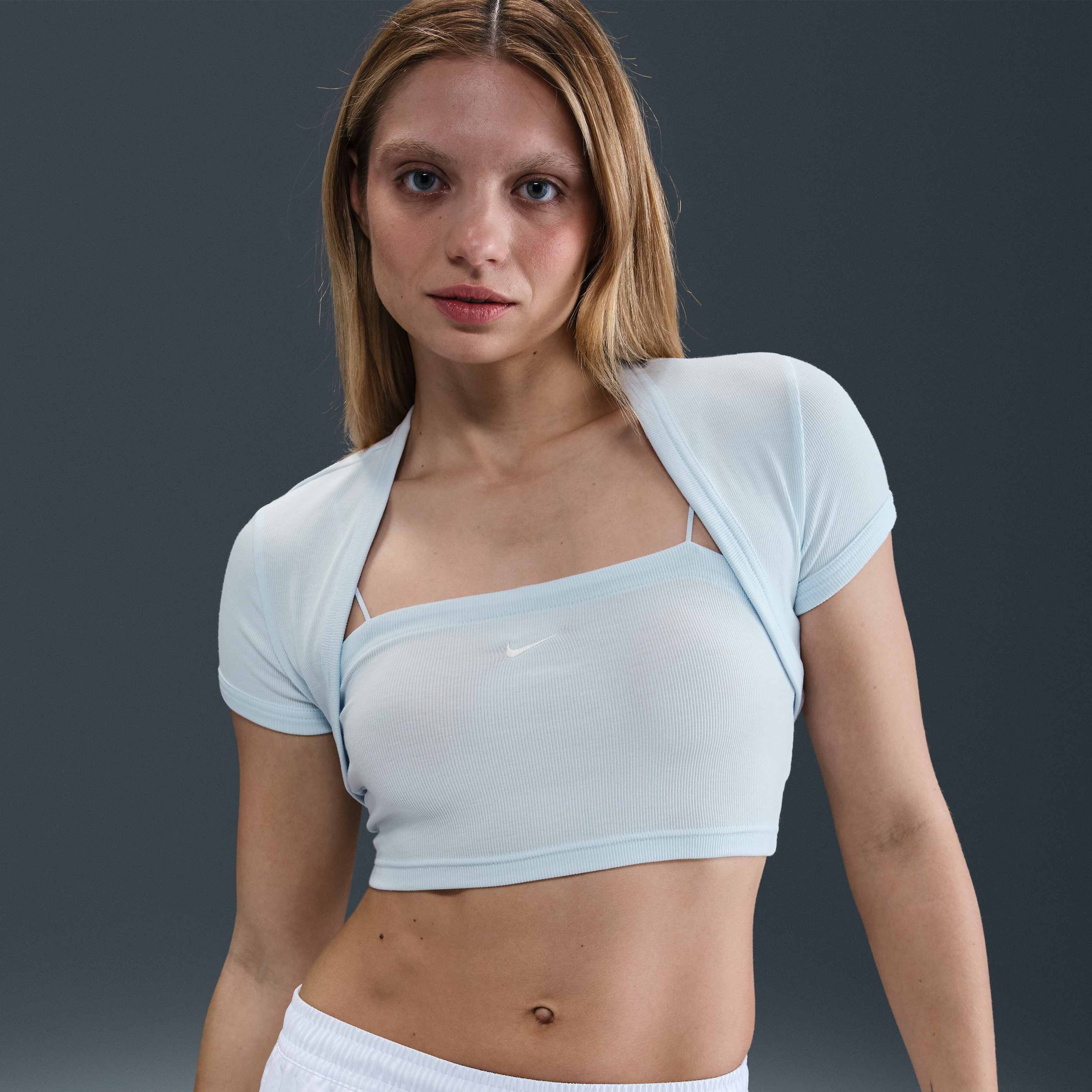 【NIKE】★CHLL KNIT 2N1 CROP TOP★正規品★韓国人気★ Buy Nike Sportswear Chill Knit Women's Tight Cropped Mini