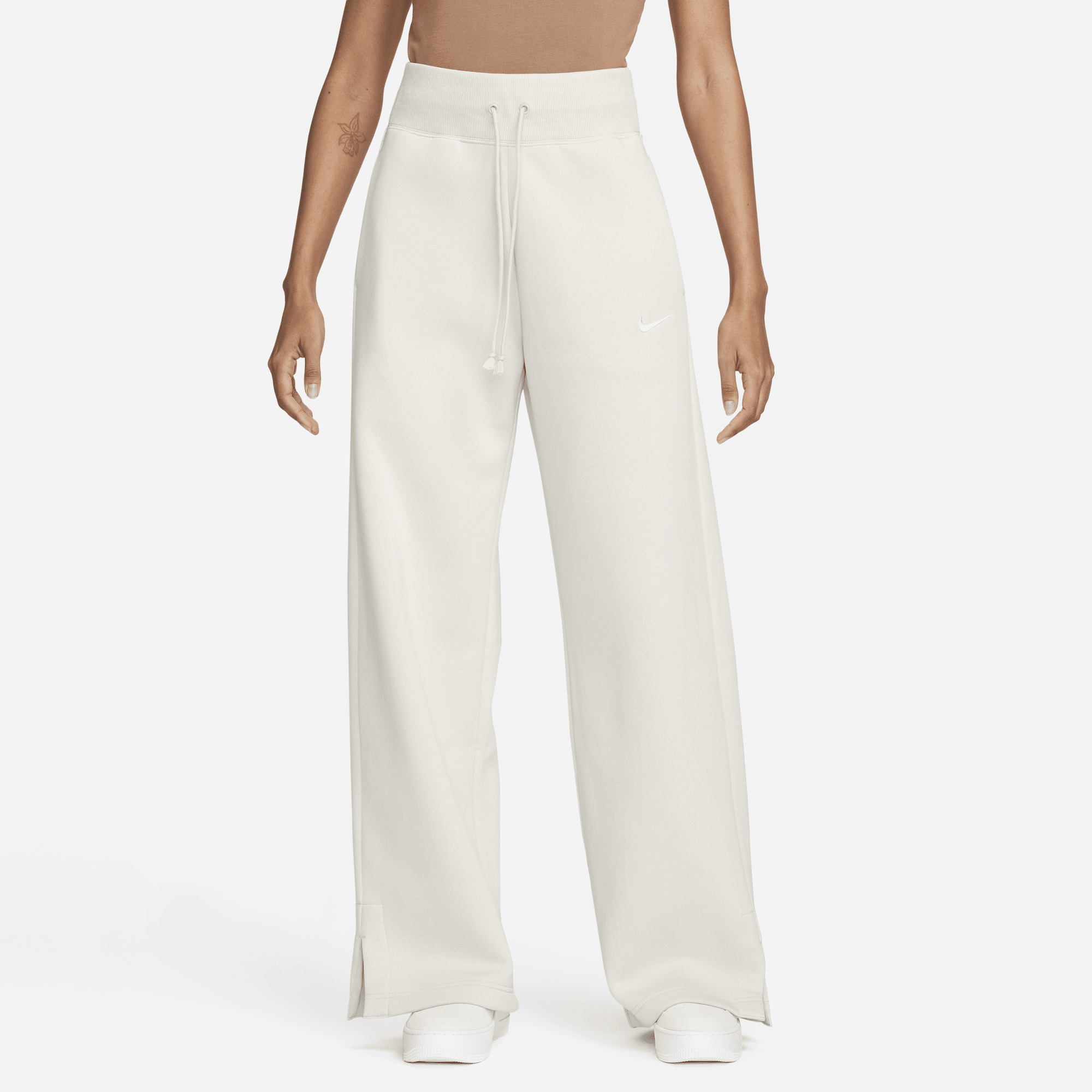 Nike beige on sale wide leg joggers