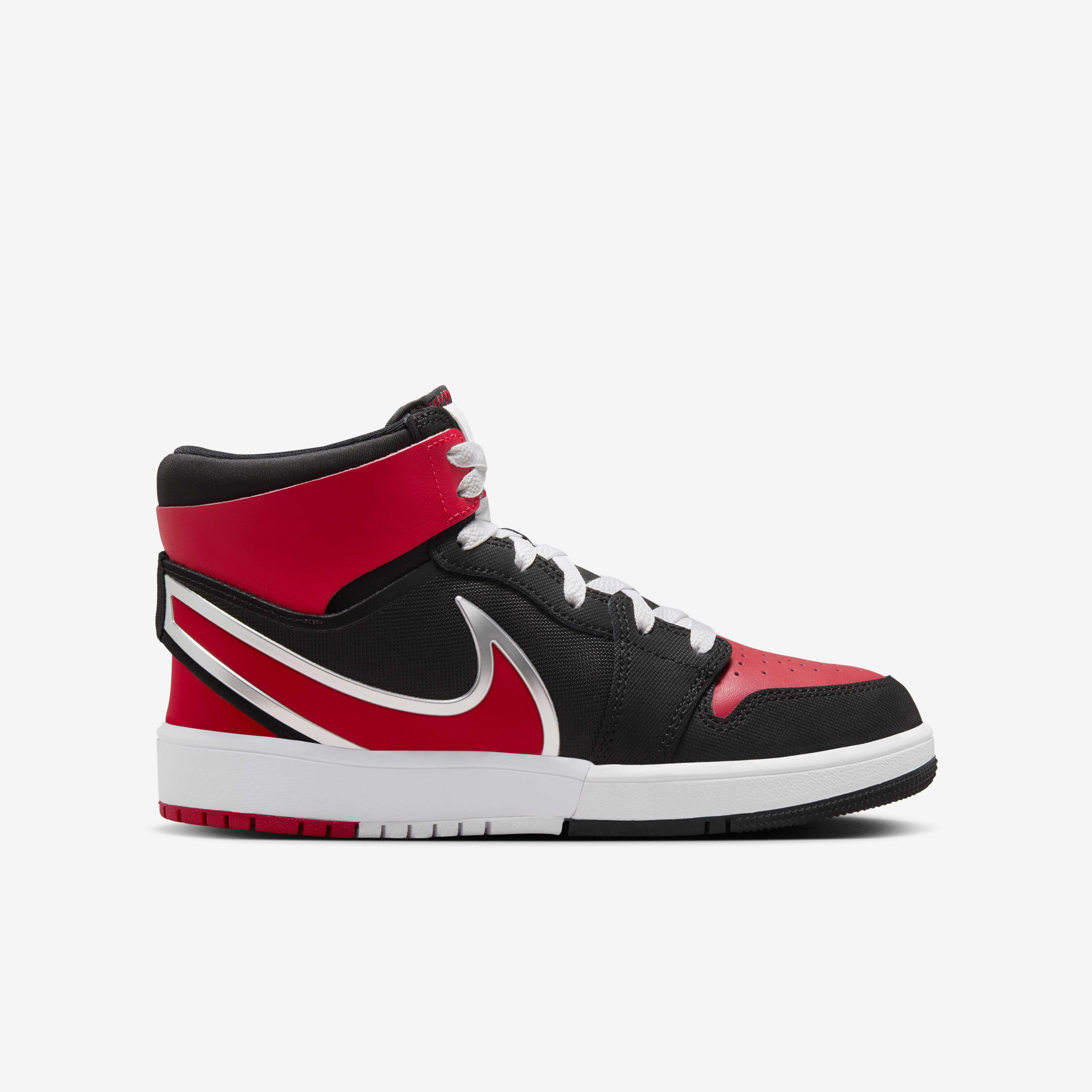 Buy Jordan 1 Mid RM EasyOn Older Kids Shoes Black White University Red Nike UAE Official