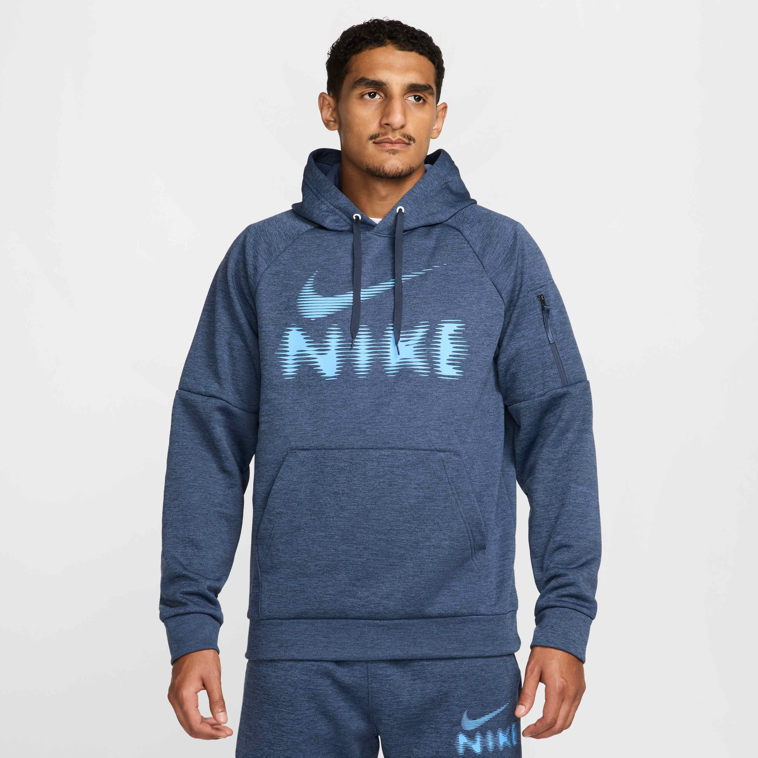 blue nike therma fit hoodie