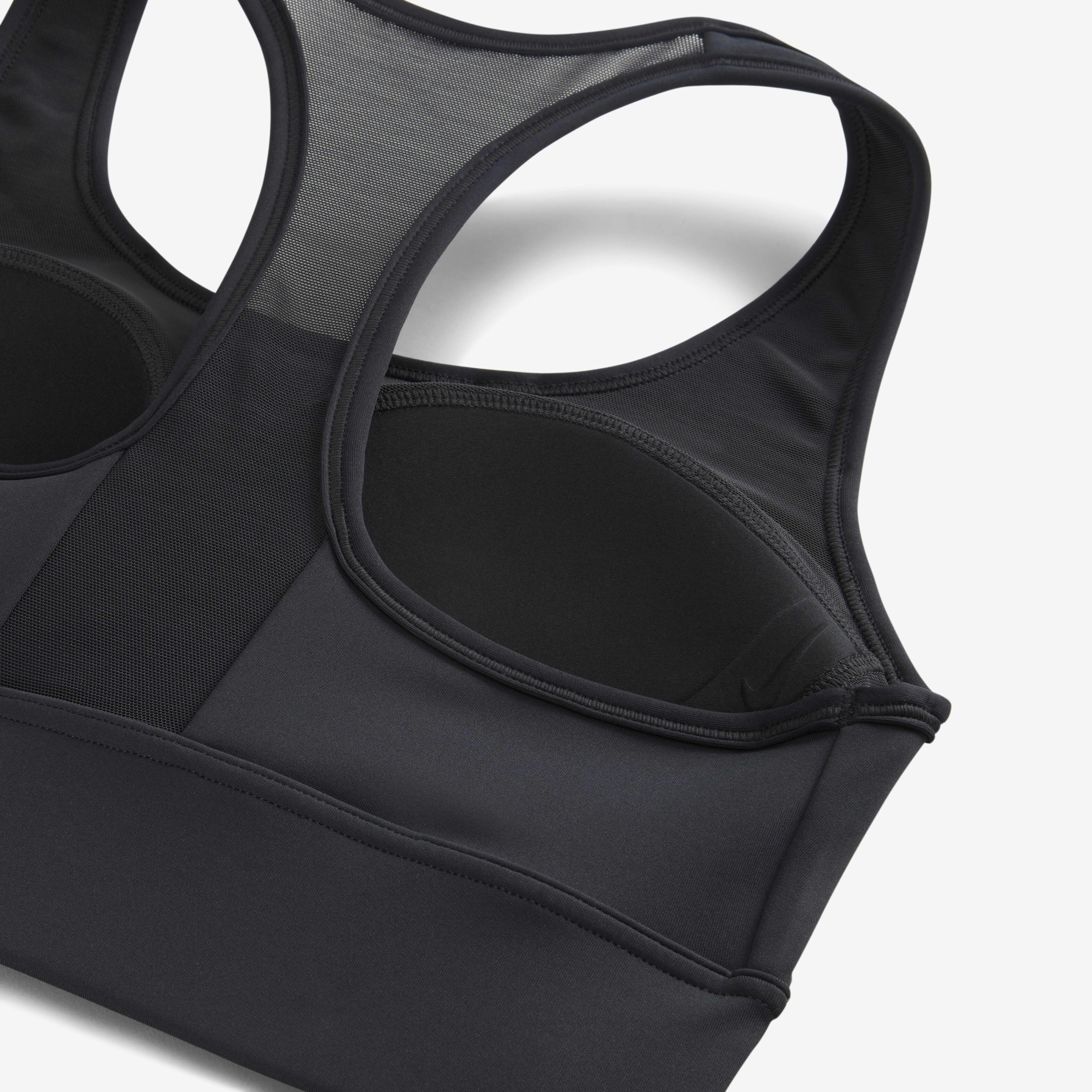 Buy Nike Swoosh Medium Support Women s Padded Longline Sports Bra Black Black White Nike UAE Official