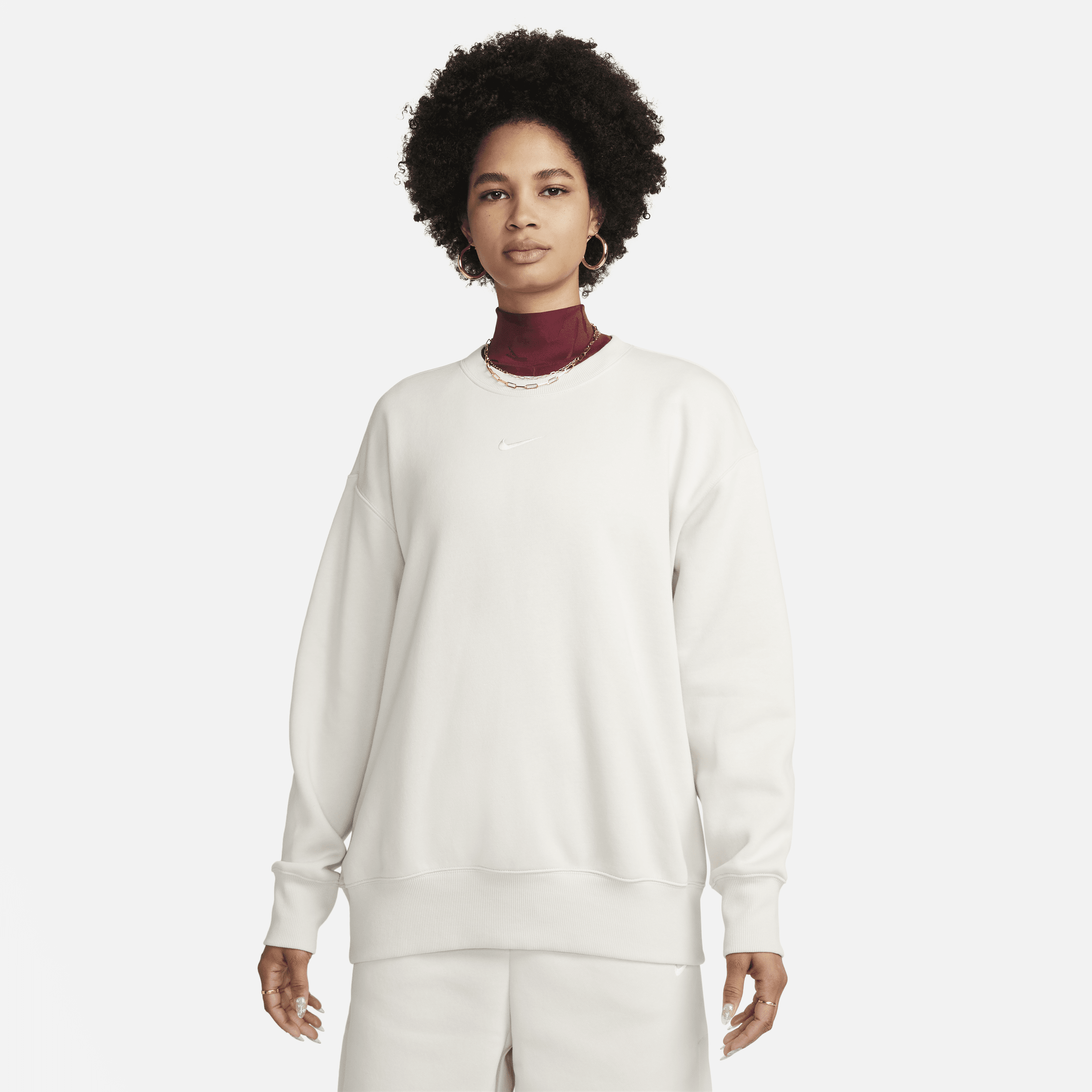 Oversized white deals crew neck