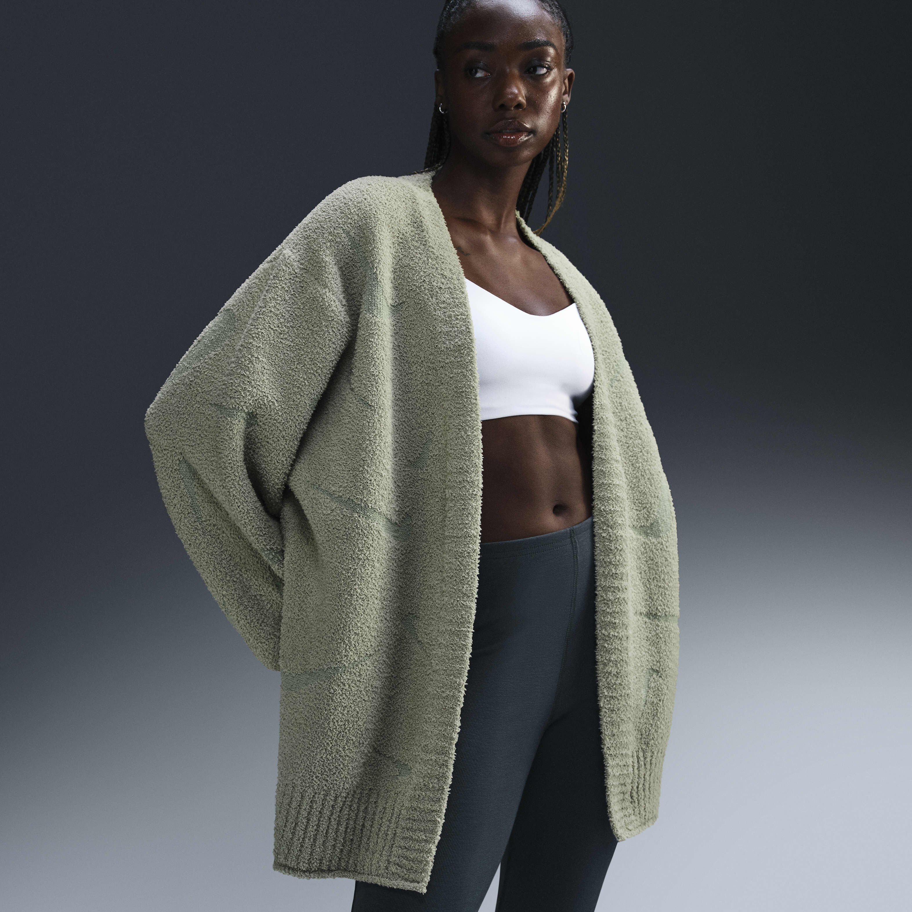 nike open front cardigan